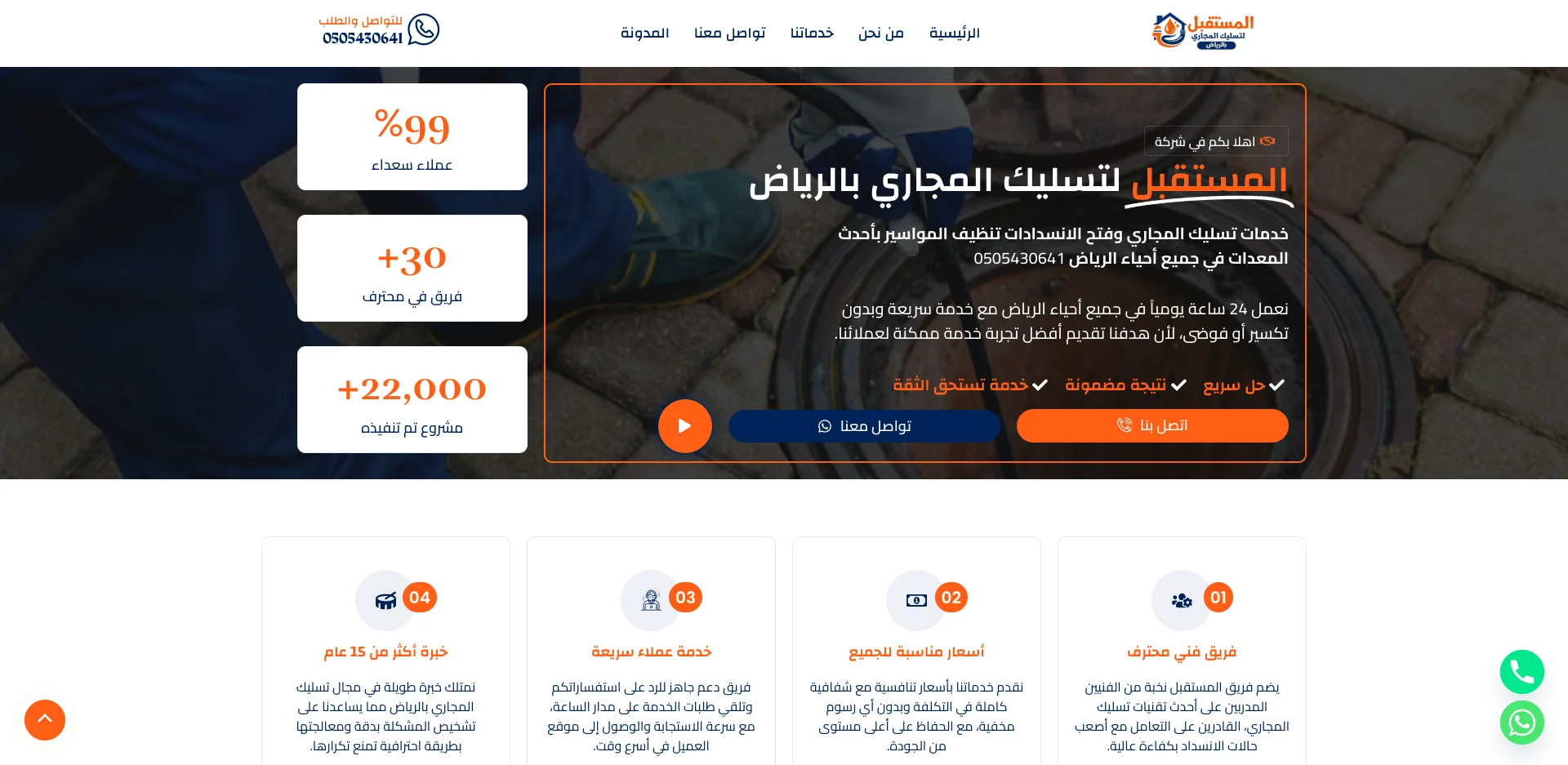 شركة المستقبل لتسليك المجاري بالرياض